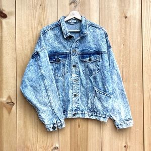 George’s Marciano Vintage Distressed Stone Washed Denim Jacket Sz Medium